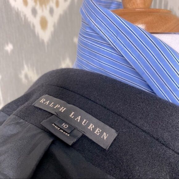 Ralph Lauren Black Wool Flannel Lamb Fur Trimmed Passementerie Military Jacket - Picture 3 of 17